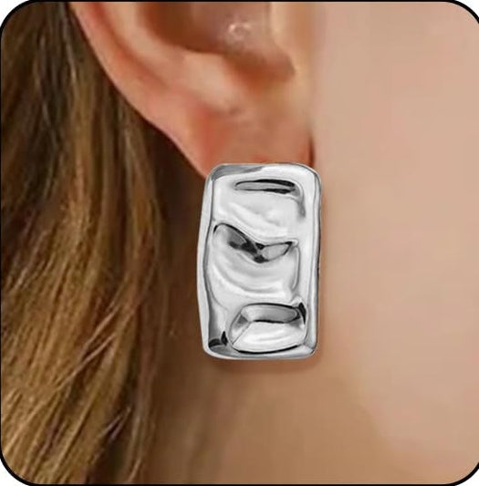 Geometric Silver Earrings